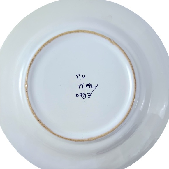 Peasant Village Ceramic Black & White Rooster Pitcher & Plate Set Made in Italy - Picture 10 of 11